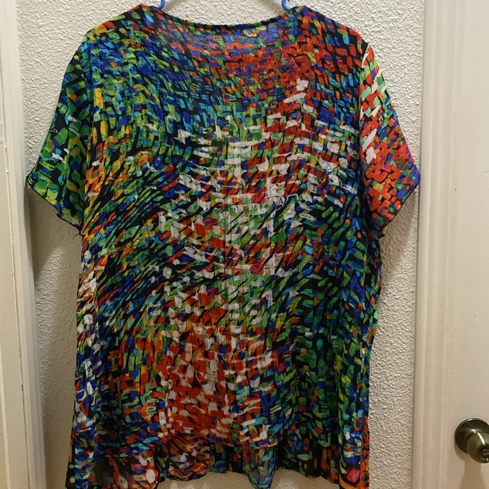 Ny Collection colorful blouse 2X - Picture 4 of 6
